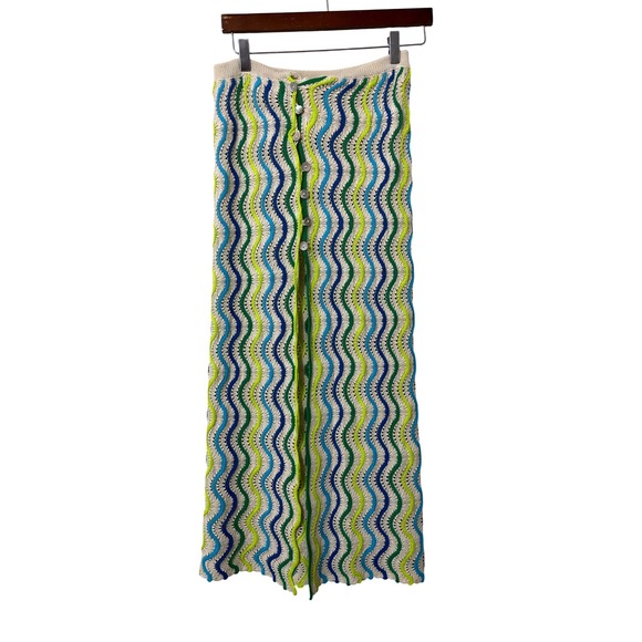 Capittana Dresses & Skirts - Capittana Crochet Maxi Skirt M/L Multi Color Wave Knit Boho Festival Beach